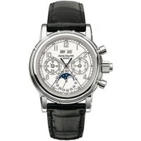 AAA Replica Patek Philippe Calendario Perpetuo Cronografo Split Seconds Oro Bianco Orologio Arabo Bianco 5004G-013