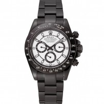 Rolex Daytona Midnight quadrante bianco Bracciale in acciaio inossidabile nero 1454021