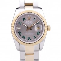 Rolex Datejust quadrante grigio lunetta a coste 7460