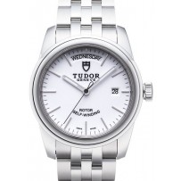 AAA Repliche Tudor Glamour Date Day quadrante bianco cinturino in acciaio orologio da uomo 56000-4