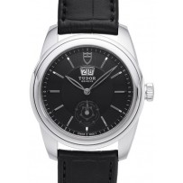 AAA Repliche Tudor Glamour Double Date Black Dial Folding Clasp Orologio Uomo 57000-1