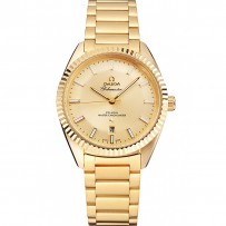 Omega Globemaster quadrante oro cassa e bracciale in oro