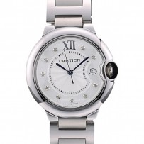 Cartier Ballon Bleu 38 mm quadrante bianco cassa e bracciale in acciaio inossidabile