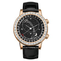 AAA Replica Patek Philippe Celestial Rose Gold Black Watch 6104R-001