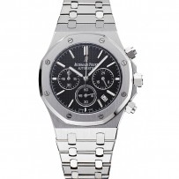 Audemars Piguet Royal Oak Cronografo quadrante nero Bracciale in acciaio inossidabile 1454025