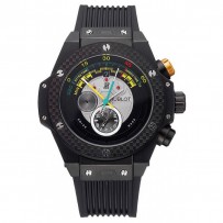 Hublot Big Bang Unico Bi-Retrograde Chrono King Cassa in acciaio nero Cinturino in caucciù nero 622771