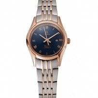 Omega De Ville Ladies quadrante blu cassa in oro rosa Bracciale bicolore 1453784