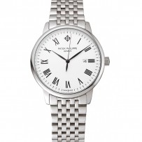 Patek Philippe Calatrava quadrante bianco cassa e bracciale in acciaio inossidabile 1453833