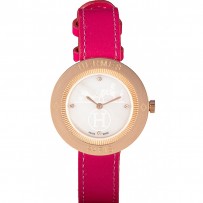 Hermes Classic MOP Quadrante Magenta Bracciale in pelle 801388