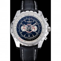 Breitling Bentley cronografo quadrante nero cinturino in pelle nera