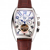 Franck Muller Casablanca quadrante bianco con numeri di accento rosso Tourbillon 41958