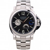 Panerai Luminor Power Reserve quadrante nero bracciale in acciaio inossidabile