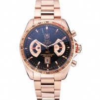 Tag Heuer Grand Carrera Bracciale in oro rosa quadrante nero 801438