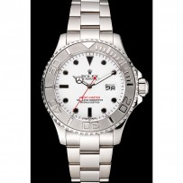 Rolex Yacht-Master quadrante bianco cassa e bracciale in acciaio inossidabile