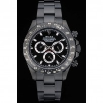 Rolex Daytona Black Ion Placcato Tachimetro Cinturino in acciaio inossidabile nero Quadrante nero 80247