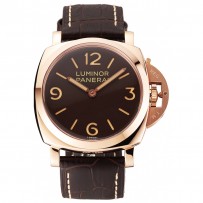 Svizzero Panerai Luminor quadrante marrone cassa in oro rosa cinturino in pelle marrone 1453841