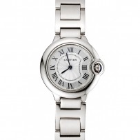 Cartier Ballon Bleu 30 mm quadrante bianco cassa e bracciale in acciaio inossidabile