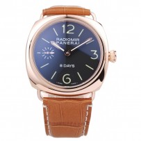 Panerai Radiomir cassa in oro rosa quadrante nero cinturino in pelle marrone 98136