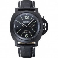 Panerai Luminor cassa in acciaio inossidabile ionizzato nero quadrante nero cinturino in pelle nera 98162