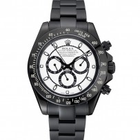 Rolex Cosmograph Daytona quadrante bianco e nero cassa e bracciale in acciaio inossidabile nero 1454249