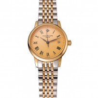 Patek Philippe Calatrava Ladies Gold Dial Cassa in oro giallo Bracciale bicolore 1453826