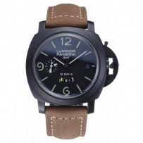 Panerai Luminor GMT Ion placcato in acciaio inossidabile lunetta Bracciale in pelle cachi 622.315