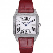 Cartier Santos 100 diamanti lunetta in argento 621928