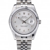 Rolex DateJust in acciaio inossidabile con quadrante argentato a coste 41977