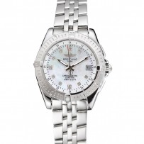 Breitling Colt Lady Pearl Dial Diamond Hour Marks Cassa e bracciale in acciaio inossidabile