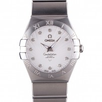 Omega Constellation quadrante bianco cinturino in acciaio inossidabile 621457