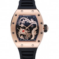 Richard Mille RM 057 Tourbillon Dragon Jackie Chan Bracciale in gomma nera con cassa in oro 1454200