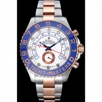 Rolex Yacht-Master II quadrante bianco con lunetta blu in acciaio inossidabile e bracciale in oro rosa 622.270