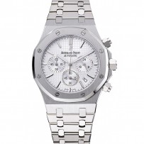 Audemars Piguet Royal Oak Cronografo quadrante bianco Bracciale in acciaio inossidabile 1454024