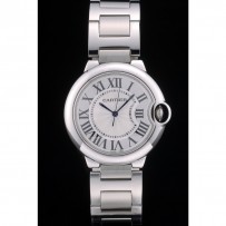 Cartier Ballon Bleu 38 mm quadrante bianco cassa in acciaio inossidabile bracciale argento bicolore