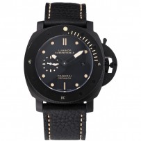 Panerai Luminor sommergibile quadrante nero cassa nera cinturino in pelle nera