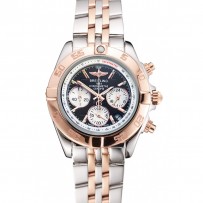 Breitling Chronomat Quartz Quadrante blu scuro Cassa in oro rosa Cassa in acciaio inossidabile Bracciale bicolore
