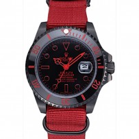 Rolex Submariner Stealth con cinturino in nylon rosso 622010