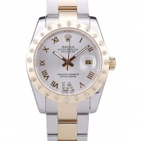 Rolex Datejust Diamond Bezel quadrante bianco 7464