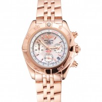 Breitling Chronomat Quartz Pearl Dial Cassa e bracciale in oro rosa