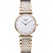 Longines La Grande Classique Two Tone Band Quadrante Bianco Marcatori Diamantati Homme 622101