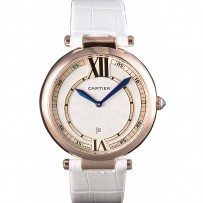 Cinturino in pelle bianca Cartier Ballon Bleu 621449