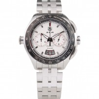 Tag Heuer Swiss SLR tachimetro lunetta in acciaio inossidabile quadrante bianco