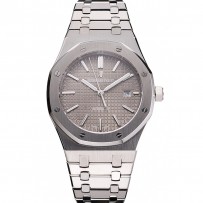 Swiss Audemars Piguet Royal Oak quadrante argento cassa e bracciale in acciaio inossidabile