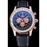 Breitling Navitimer 01 - Quadrante Nero Cassa in Oro Rosa Bracciale in Pelle Nera - 622503