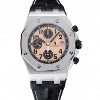 Swiss Audemars Piguet Royal Oak Offshore Gold Dial Cassa in acciaio inossidabile Cinturino in pelle nera 622.849