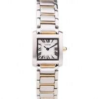 Cartier Tank Francaise 22mm quadrante bianco cassa in acciaio inossidabile bracciale bicolore