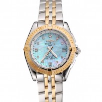 Breitling Colt Lady quadrante blu chiaro Diamond Hour Marks lunetta in oro cassa in acciaio inossidabile bracciale bicolore