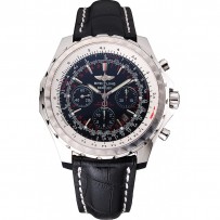 Swiss Breitling Bentley cinturino in pelle nera Croco quadrante nero 80286