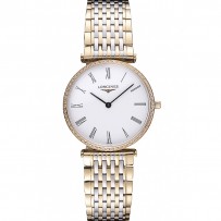 Longines La Grande Classique Two Tone Band quadrante bianco Diamond Bezel Homme 622103