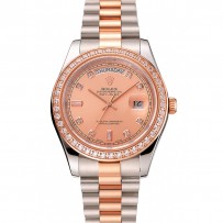 Swiss Rolex Day-Date Diamanti Lunetta in oro rosa e bracciale in acciaio inossidabile 1454107
